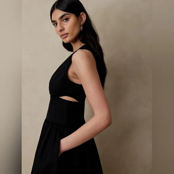 Banana Republic Anisa Cut-Out Mini Dress Black 4